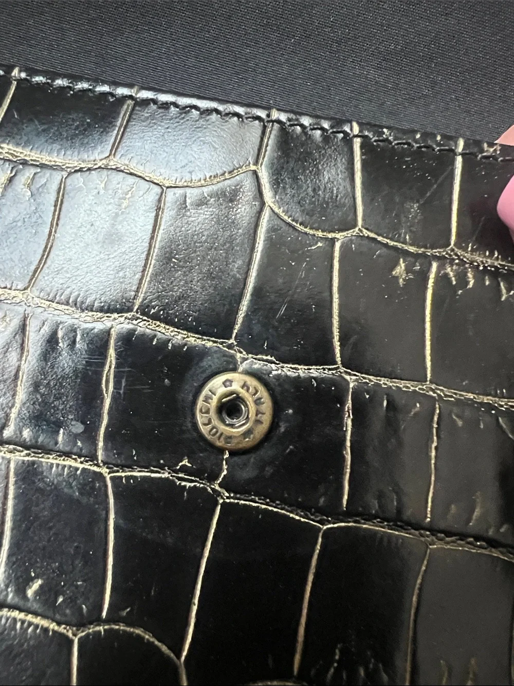 Vintage Ralph Lauren Alligator Embossed Leather Continental Wallet/Clutch Italy